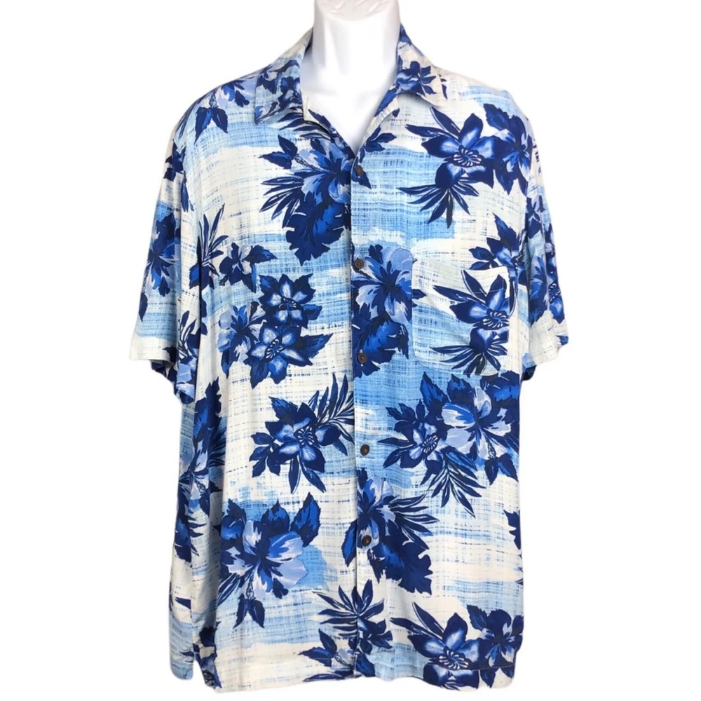 George Men's Hawaiian Tropical Caribbean Printed Button Up Shirt Size M